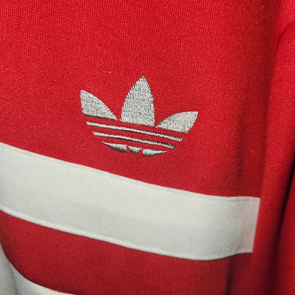 Very Rare Vintage Adidas Bb Red and White Firebird Windbreaker New Cond.Mens 2XL - Picture 4 of 10